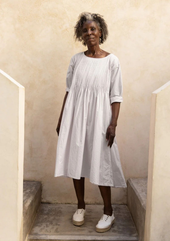 Meg By Design Asili Dress - Cotton Poplin - White - Small Deer Willow Meg By Design Asili Dress - Cotton Poplin - White - Small Deer Willow